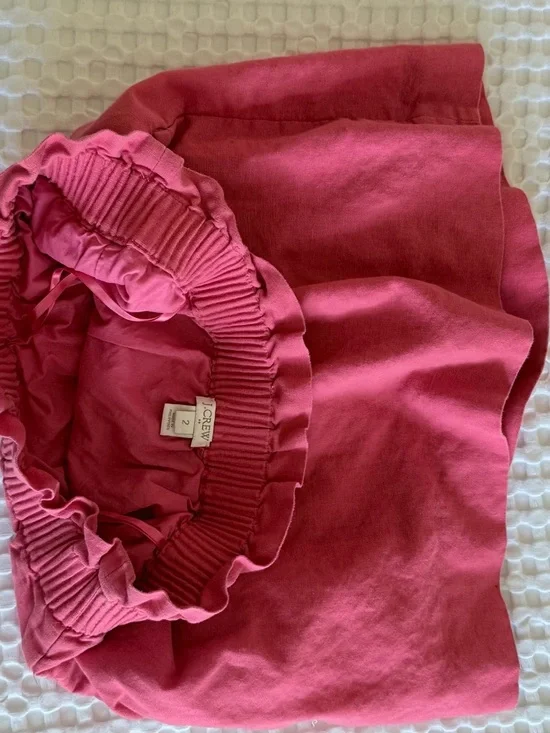 J. Crew Raspberry Pink Ruffled Elastic Waist Mini Skirt - Picture 6 of 7